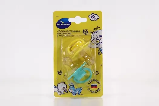Соска-пустышка Курносики латекс (с 6 мес), 2 шт, (13127)