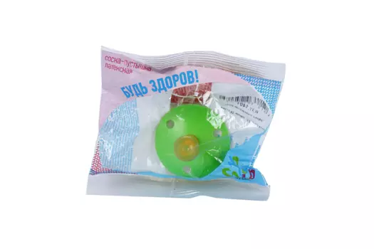 Соска-пустышка латекс традиц б/кольца, (1401)