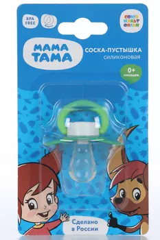 Соска-пустышка Мама Тама Галчонок анатомич силик (0-6 мес), зелен