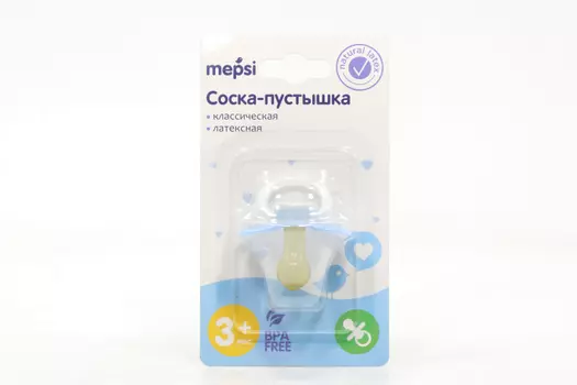 Соска-пустышка Мепси классич/латекс (с 3 мес)