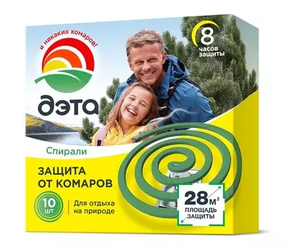 Спираль Дэта от комаров/летающих насекомых, 10 шт