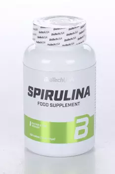 Спирулина антиоксидант BiotechUSA, 100 шт, таблетки