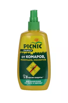 Спрей Пикник Фэмили от комаров/мокрецов/москитов, 120 мл