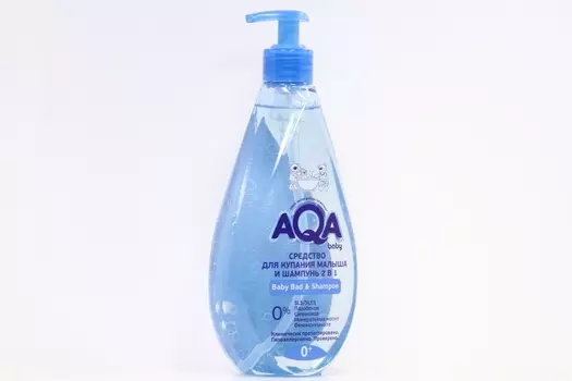 Средство д/купания и шампунь AQA BABY 2 в 1, 400 мл