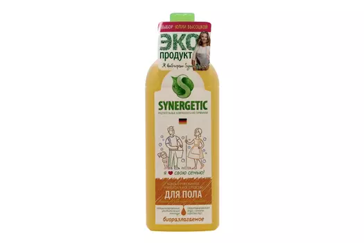 Средство для мытья полов, стен и поверхностей Synergetic, 1л