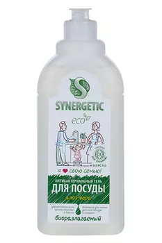 Средство для мытья посуды Synergetic, алоэ, 0,5 л