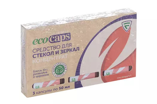 Средство Flexfresh EcoCaps д/мытья стекол/зеркал/пластика концентрат грейпфрут 50 мл, 3 шт