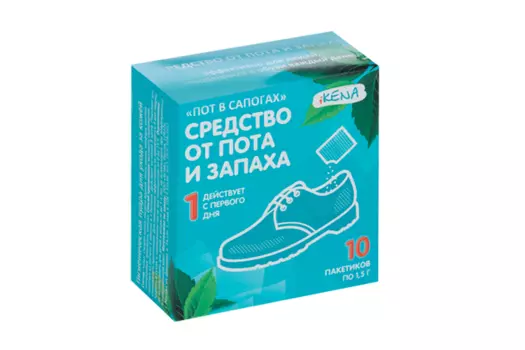 Средство Икена Пот в сапогах от пота/запаха, 1,5 г, 10 шт, порошок