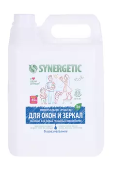 Средство SYNERGETIC д/мытья окон и зеркал/глянцевых поверхностей 5 л