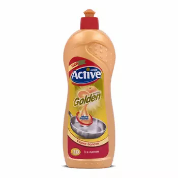 Средство жидкое Active Home Золото 3 в1 д/мытья посуды Апельсин 750 мл