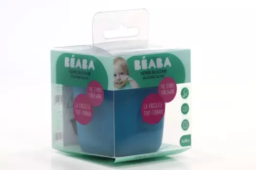 Стакан Beaba из силикона синий 150 мл
