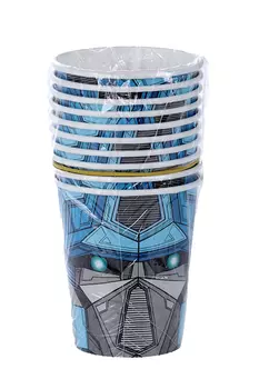 Стакан бумажный Робот 250 мл голубой/серый 10 шт