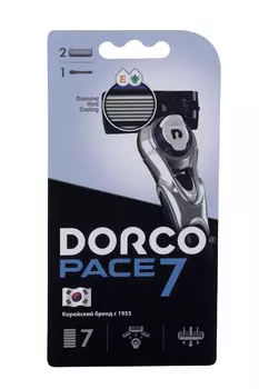 Станок Dorco PACE7 7-лезвийная плавающая головка д/муж, +2 сменные кассеты