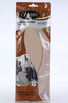 Стельки Corbby Leder Latex натур кожа с активир углем р 41-42