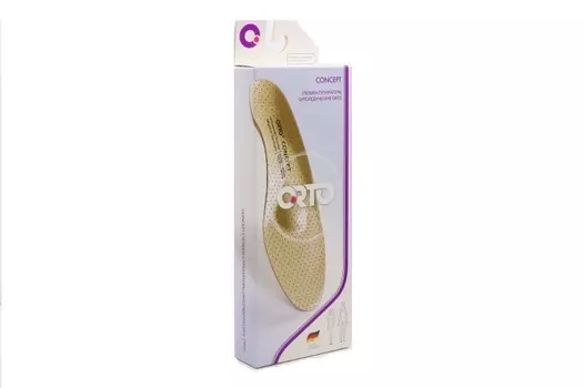 Стельки ORTO Concept ортопедические из натуральной кожи бежевый р 37, пара