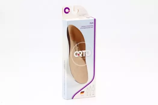 Стельки-супинаторы ORTO Fun ортопедические д/детей/подростков синий р 33-34, пара