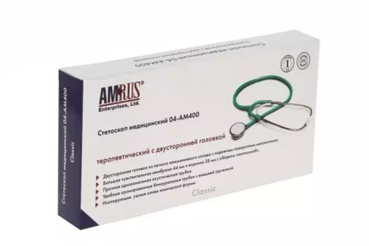 Стетоскоп Amrus 04-АМ400 двухсторонний терапевтический