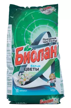 Стиральный порошок "Биолан" автомат "Белые цветы", 1,2 кг