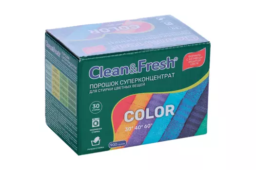 Стиральный порошок Clean&Fresh Суперконцентрат д/цветных вещей 900 г
