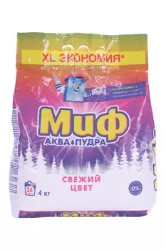 Стиральный порошок Миф 3 в 1 "Cвежий цвет", автомат, 4 кг