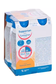 Суппортан напиток д/энтерал питания тропические фрукты, 200 мл, 4 шт