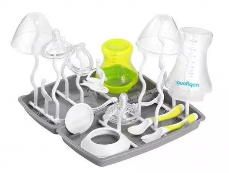 Сушилка Бебионо универсальная д/бутылочек и детской посуды, белый/серый