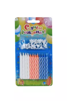 Свечи Омский свечной завод в торт Спираль 8 см классические, микс