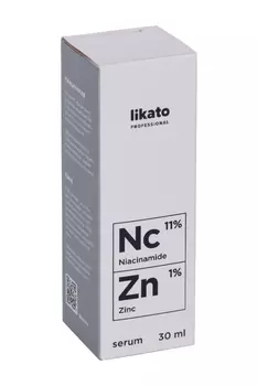 Сыворотка Likato Professional д/лица с высокой концентрацией ниацинамида 11% и цинка 1%, 30 мл