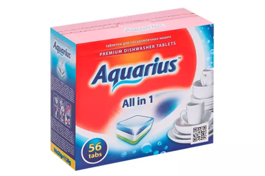 Таблетки для посудомоечных машин Aquarius All in1, 56 шт.