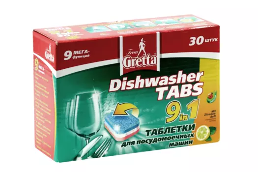 Таблетки для посудомоечных машин Frau Gretta 9 в 1, 30 шт