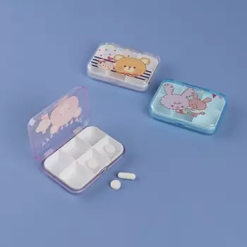 Таблетница Милашки 6 секций цвет МИКС