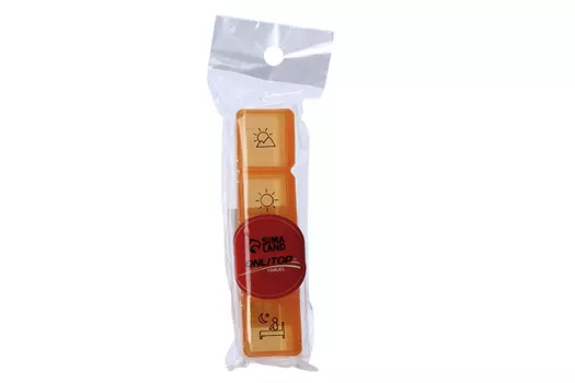 Таблетница ONLITOP 4 секции 9,7х2,7х1,7 см цвет МИКС