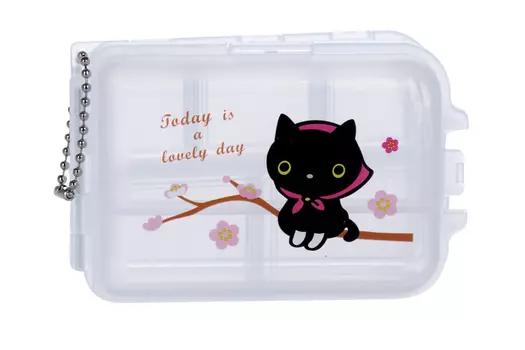 Таблетница ONLITOP с цепочкой, 7 секций, цвет МИКС