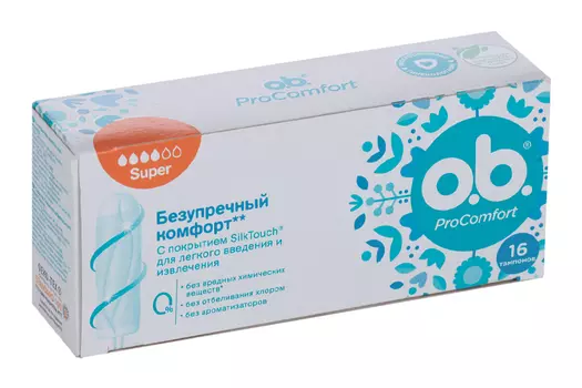 Тампоны ОБ ПроКомфорт супер, 16 шт