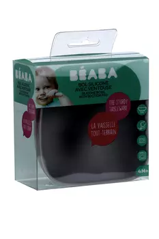 Тарелка Beaba Силикон Сакшэн серая