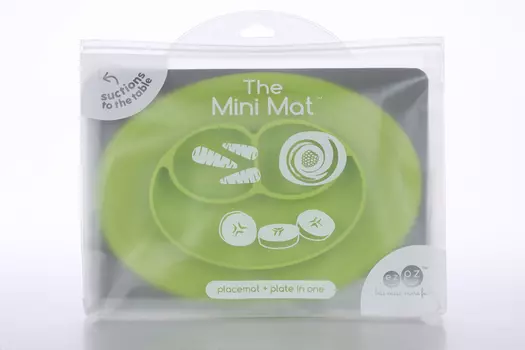 Тарелка EZPZ Mini Mat силикон прилипающ с подставкой лайм