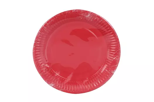 Тарелка Страна Карнавалия бумажная однотонная 18 см красный цвет 10 шт