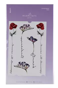 Тату Miami Tattoos Beauty переводные цветы надписи