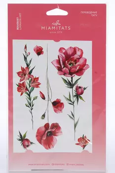 Тату Miami Tattoos Bouquet by Limanya Art переводные акварельные цветы формат А6