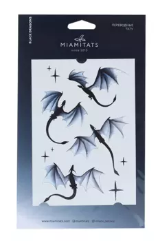 Тату переводные MIAMITATS Black dragons (middle) (1251)