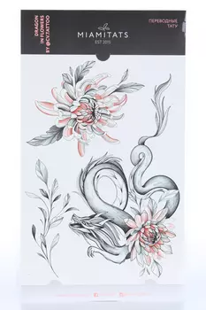 Тату переводные MIAMITATS Dragon in Flowers by @cv.tattoo (maxi) (1718)