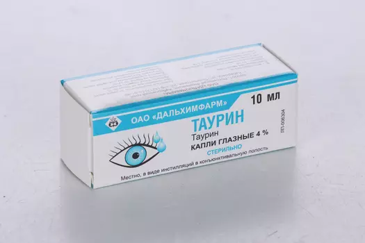 Таурин 4%, 10 мл, капли глазные