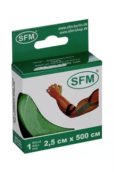 Тейп-кинезио SFM-Plaster на хлопковой основе рулон 2.5 х 500 см, зеленый