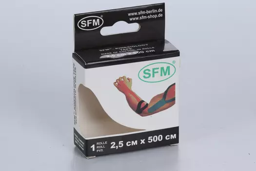 Тейп-кинезио SFM-Plaster на хлопковой основе рулон 2.5 х 500 см, черный