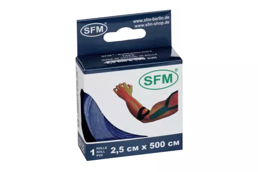 Тейп-кинезио SFM-Plaster на хлопковой основе рулон 2.5 х 500 см, синий