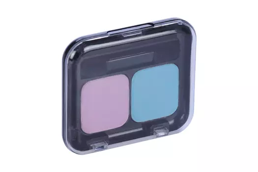 Тени д/век компактные 2-х цветов (набор № 2)Тон № 4 светло-голубой/Тон № 2 бледно-сиреневый