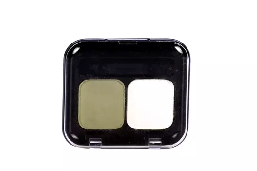 Тени д/век компактные 2-х цветов Т10 белый/золотисто-зеленый