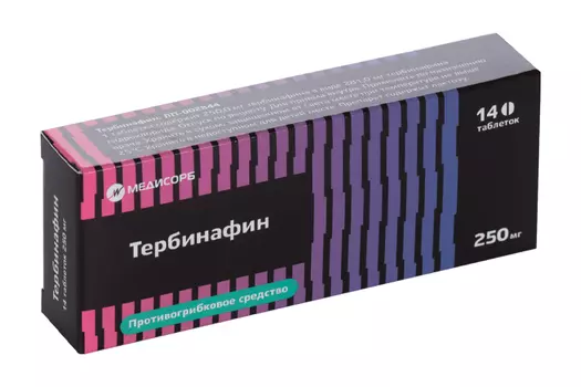 Тербинафин Медисорб 250 мг, 14 шт, таблетки