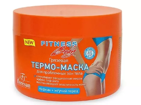 Термо-маска Floresan fitness body грязевая д/проблемных зон тела кофеин/жгучий перец, 500 мл
