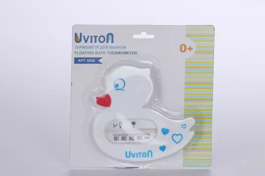 Термометр Ювитон д/воды уточка белый/синий